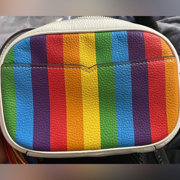 Kate Spade Kourtney Rainbow Stripe Camera Bag, NWOT, 5.3"h x 8.07"w x 2.36"d - Picture 3 of 5